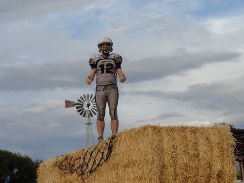 Adrian on top of the hay stack