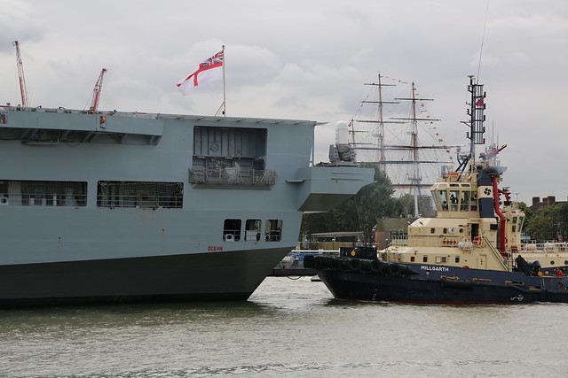 HMS Ocean leaving London