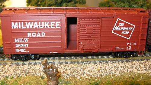 Athearn 40 foot Milwaukee Road rib side box car. by Eddie from Chicago