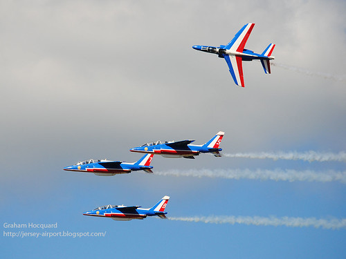 Formation of the Patrouille de France by Jersey Airport Photography