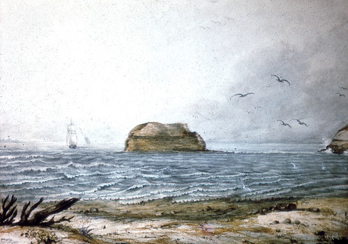C918-0107 Nobby's, Newcastle Harbour Entrance, Painting by Lewin, c.1807
