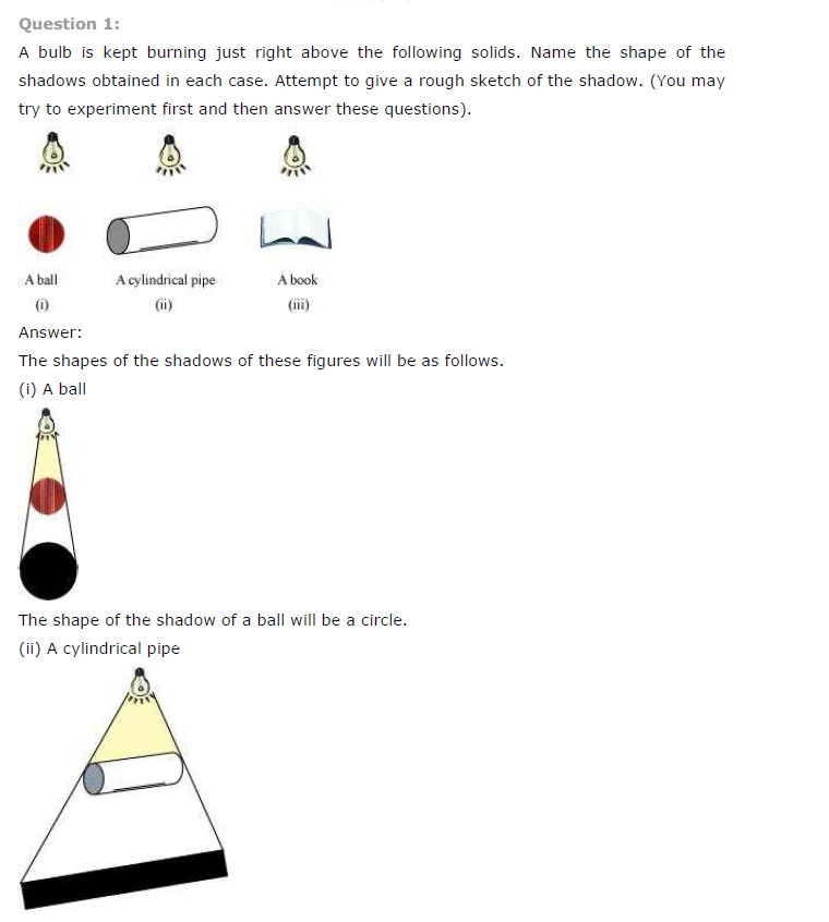 NCERT Class 7th Maths Chapter 15 Visualising Solid Shapes Exercise 15.4