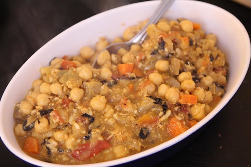 Garbanzo Bean Stew with Opal Basil and Crushed Pine Nuts