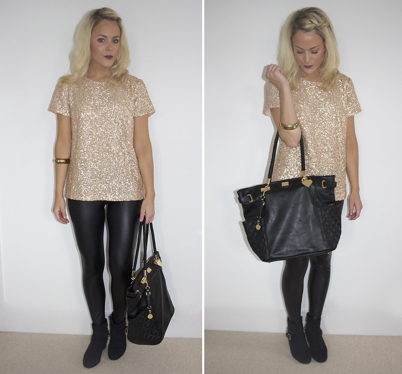 glitter and gold outfit