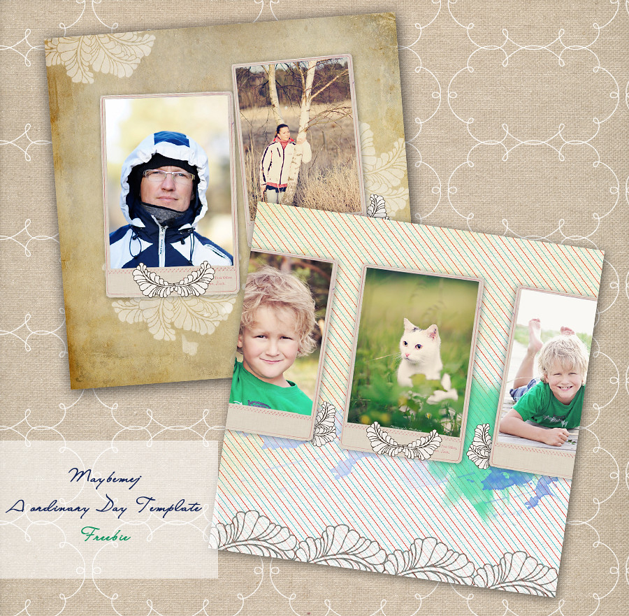 Maybemej. A ordinary day photo page template - FREEBIE