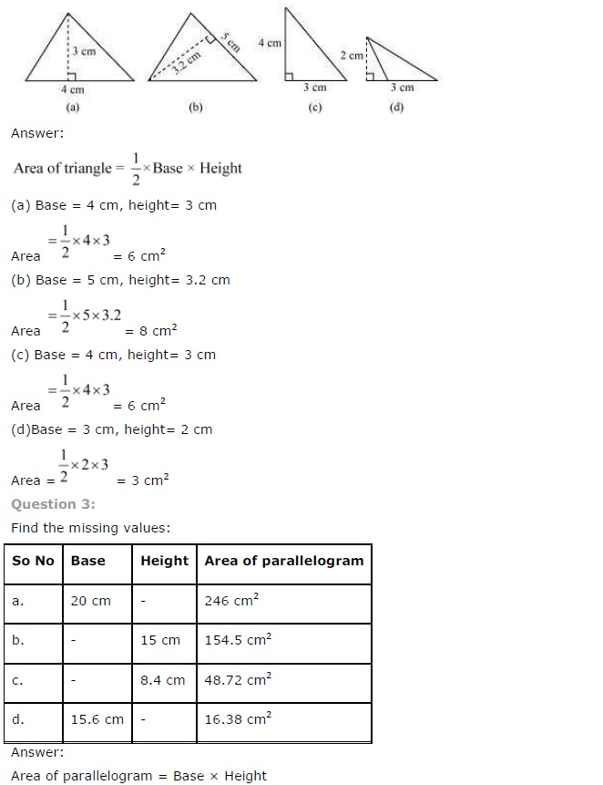 NCERT Solutions for Class 7th Maths Chapter 11 Perimeter and Area Exercise 11.2