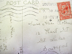 Free antique handwritten Postcard textures