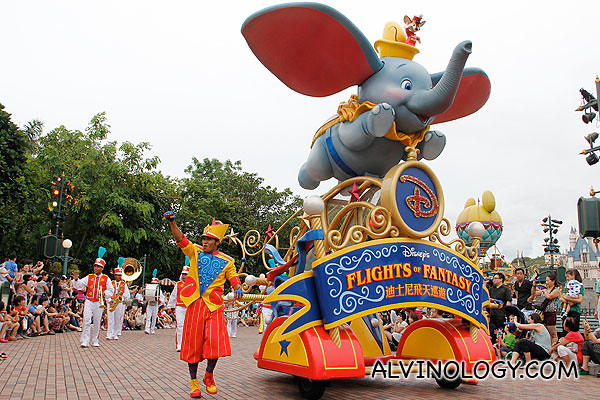 Dumbo the elephant leading the front of the parade