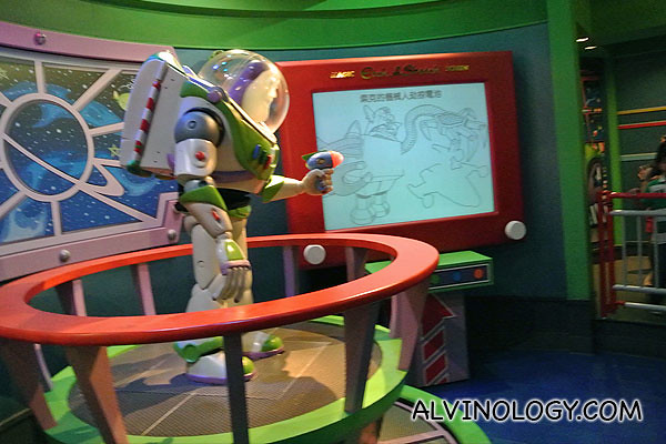 Buzz giving a mission briefing before we get on the ride