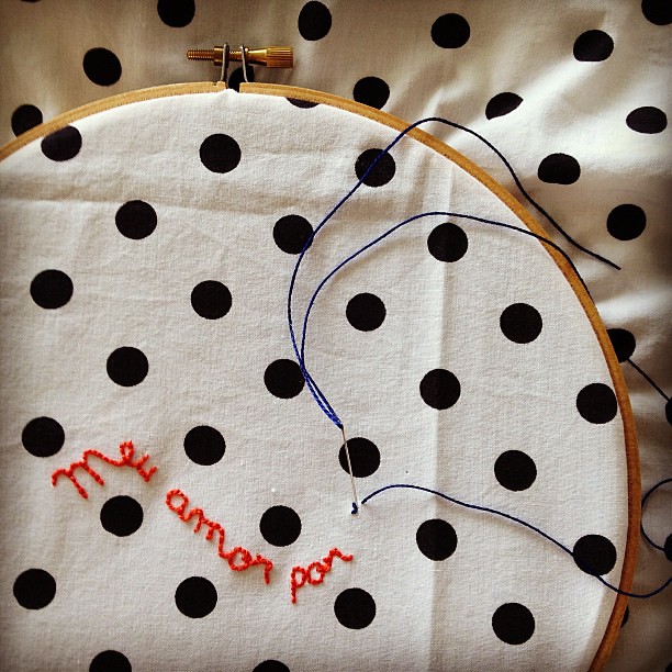 Polka dots, always. #embroidery