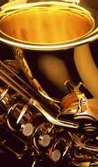 Closeup image of saxophone