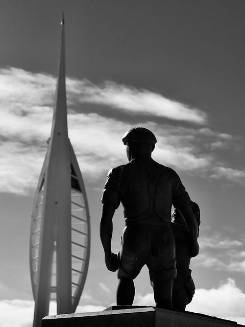 Spinnaker Tower and sculpture