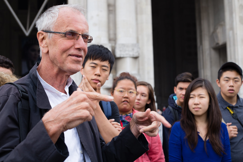 Professor George Hascup explains the architectural significance of Milan during the field trip to Northern Italy, fall 2015. 

photo / Stephanie Cheung (B.Arch. '18)