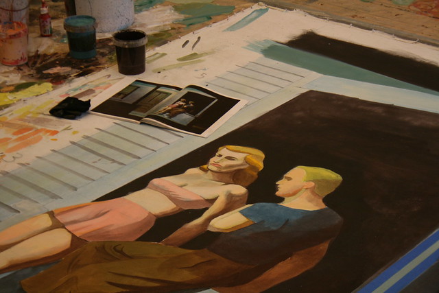 Painting progress; Edward Hopper's "A Summer Night"