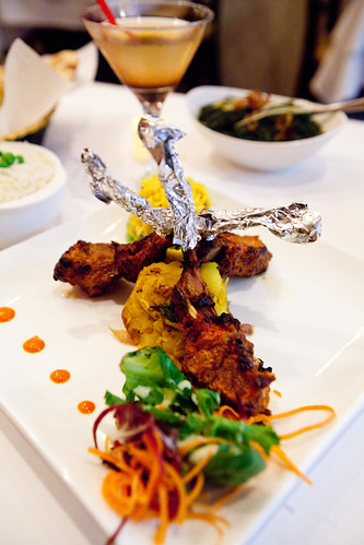 Nizami rogan josh - lamb chops cooked in a tomato gravy with herbs and spices