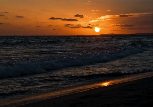 無料写真素材|自然風景|海|ビーチ・海岸|朝焼け・夕焼け