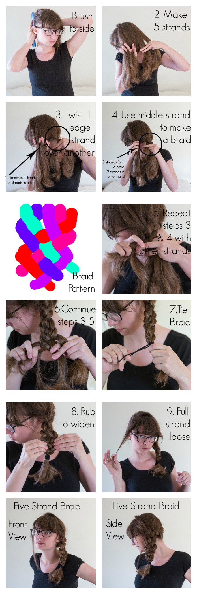 5 Strand Braid Instructions