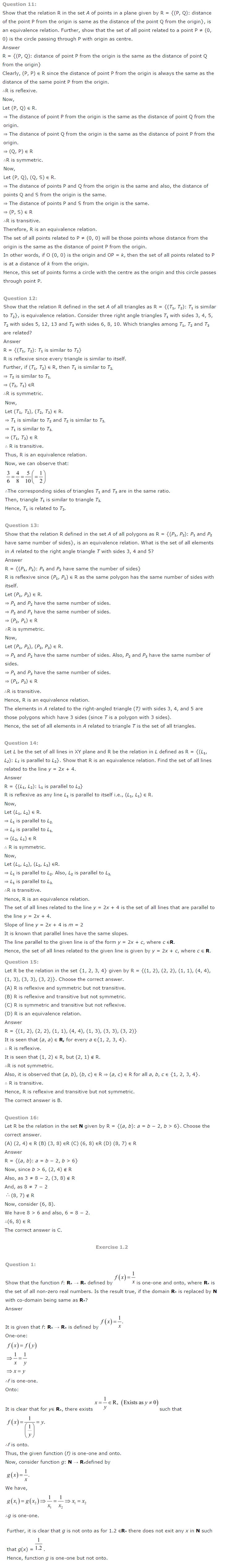 NCERT Solutions For Class 12 Maths Chapter 1 Relations and Functions Maths-3