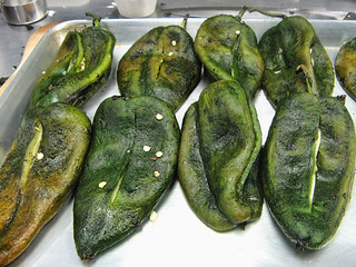 Roasted Peppers for Chile Rellenos from New School of Cooking