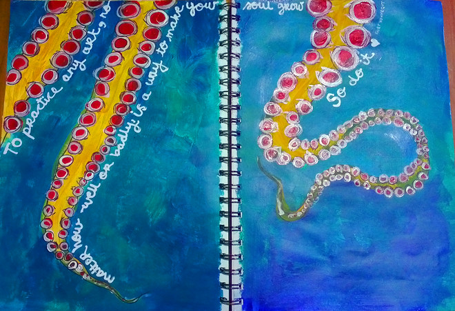 Octopus Art Journal page~ #12