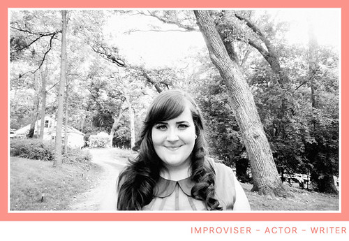 Aidy Bryant in a black and white photo