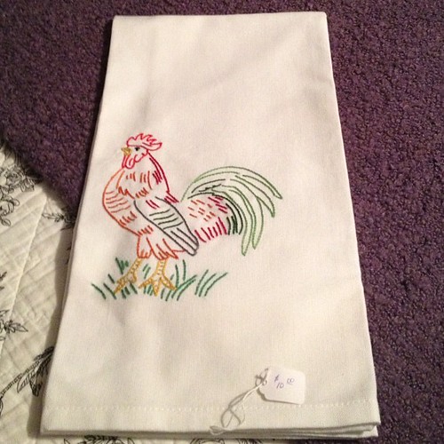 Hand embroidered kitchen towel