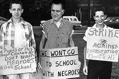 Romney Smirks at desegregation