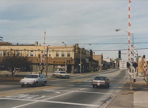 Downtown Westmont Illinois.  November 1989. by Eddie from Chicago