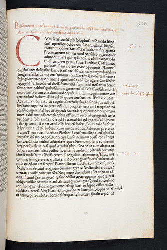 Manuscript heading in Bessarion, Johannes, Cardinal: Adversus calumniatorem Platonis