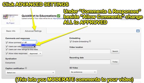 Turn on Comment Moderation in YouTube