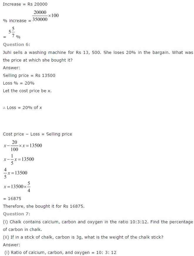 NCERT Solutions for Class 7th Maths Comparing Quantities Exercise 8.3