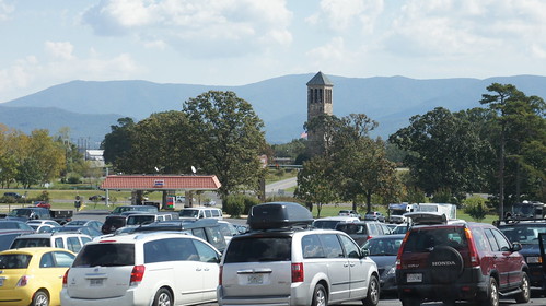 Luray Caverns Parking Lot, Gas Station, and Singing Tower
