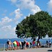 Yacht, teens, a tree and the Black Sea in Anapa, Russia