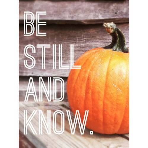 {Be still and know.} This is often so hard to live out.