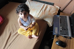 The Little Shahenshah In Our House is a Laptop Freak by firoze shakir photographerno1