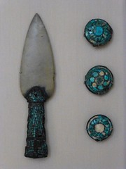 Jade Spearhead with Turquoise Inlaid Bronze Fittings