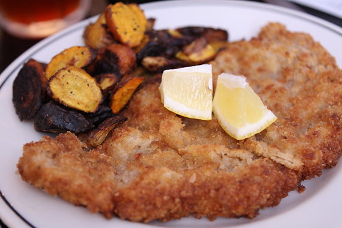 Veal Schnitzel with Roasted Carrots