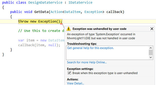 Exception in DataService