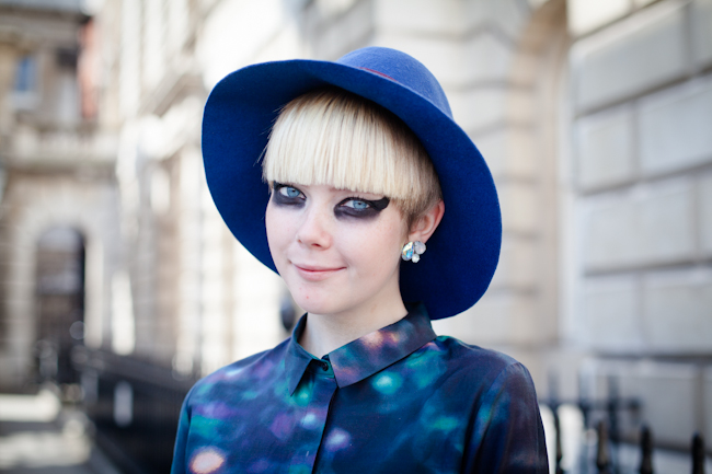London Fashion Week cosmic girl close-up