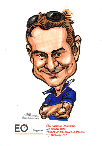 Steven Read caricature for EO Singapore