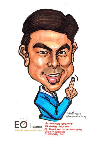 Anurag Srivastava caricature for EO Singapore