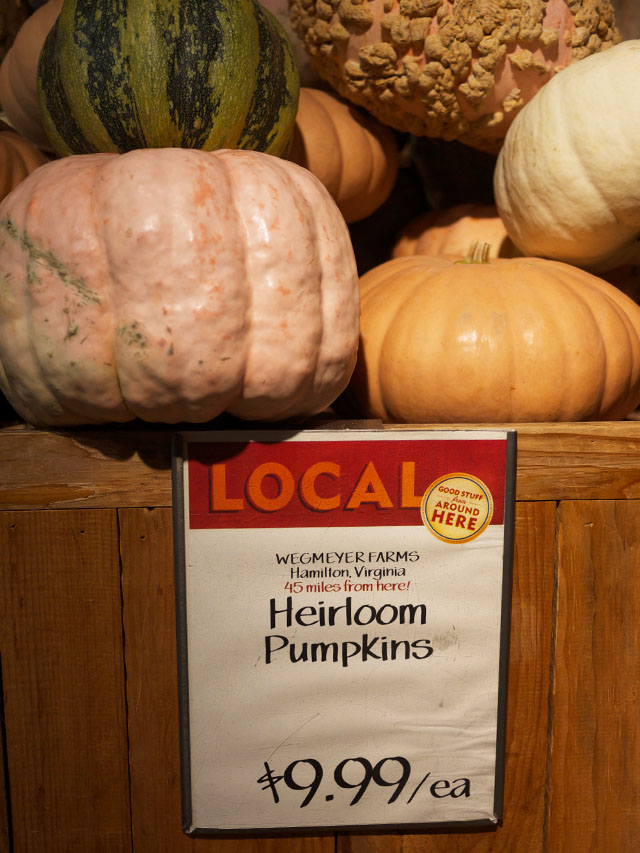 local heirloom pumpkins from whole foods