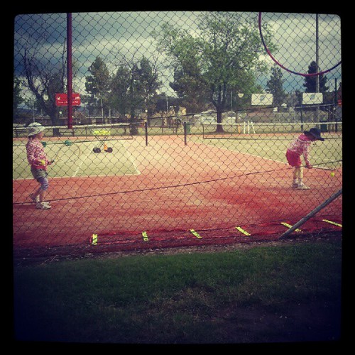 The big girls started tennis today! #tennis