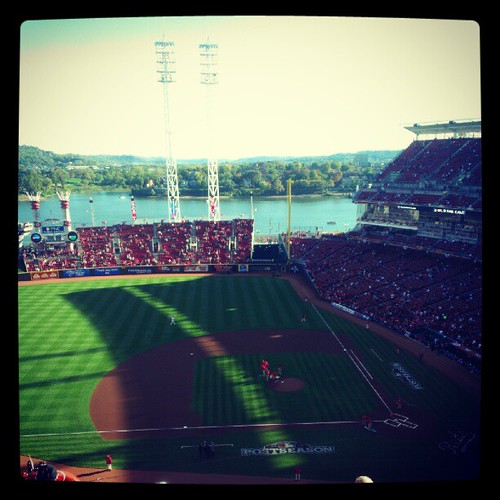 The view from our seats for game three of the NLDS #Reds vs. #Giants. #postseason #RedsOctober