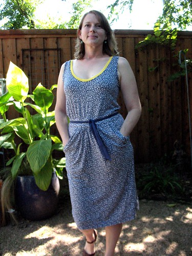 Self Drafted Knit dress with draped pockets