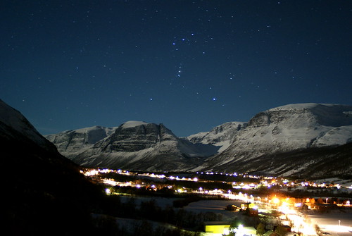 manndalen valley by night