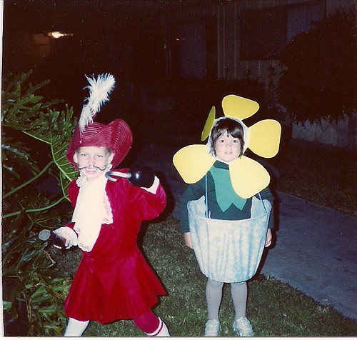 1990 flower pot and captain hook costume