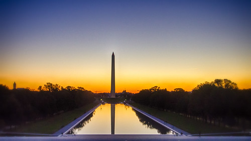Sunrise view from the Lincoln Memorial, Washington, DC