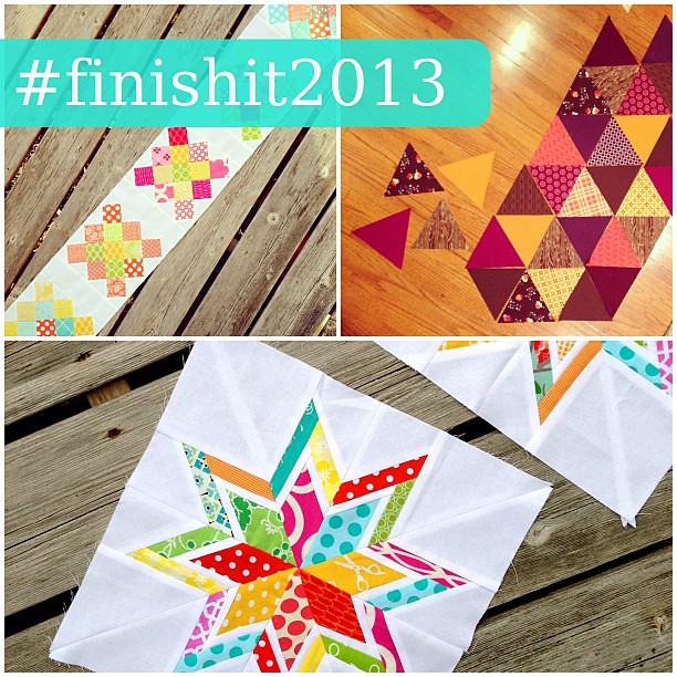 i'm on a mission to FINISH IT in 2013! here are the next three quilts on my agenda. do you have any projects you'd like to finish up this year? join me by using #finishit2013
