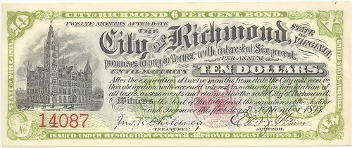 1893 Richmond VA scrip front